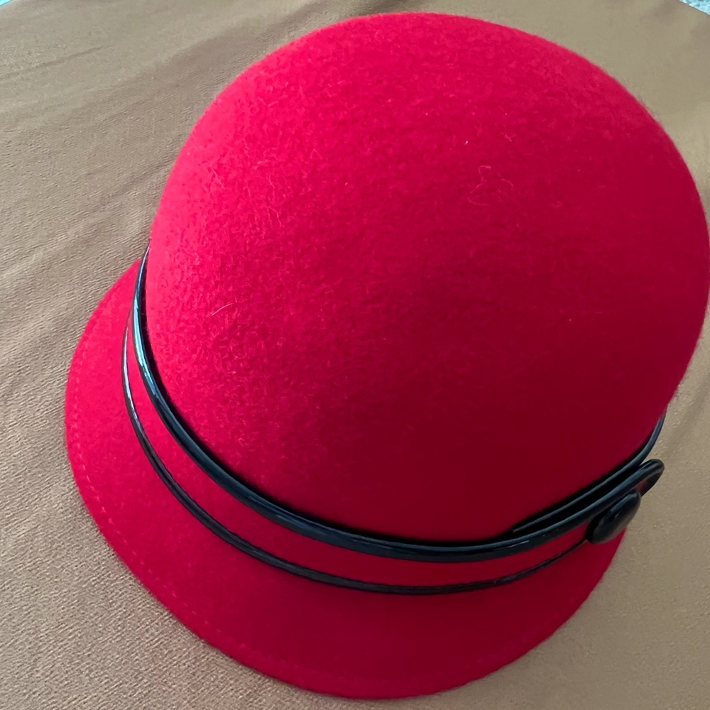 Red had with black details.